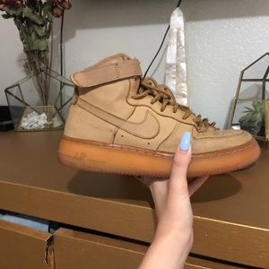 Tan suede nike AF1s